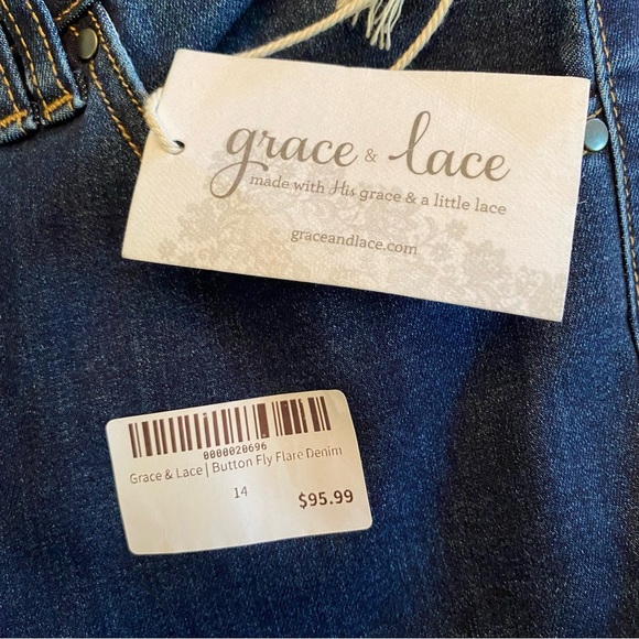 NWT Grace & Lace Jeans button fly flare denim jeans - Picture 12 of 16